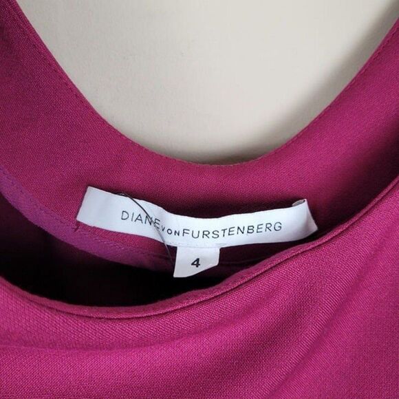 Diane Von Furstenberg Size 4 Monica Back Pleat Short Sleeve Mini Dress Pink - Picture 12 of 12